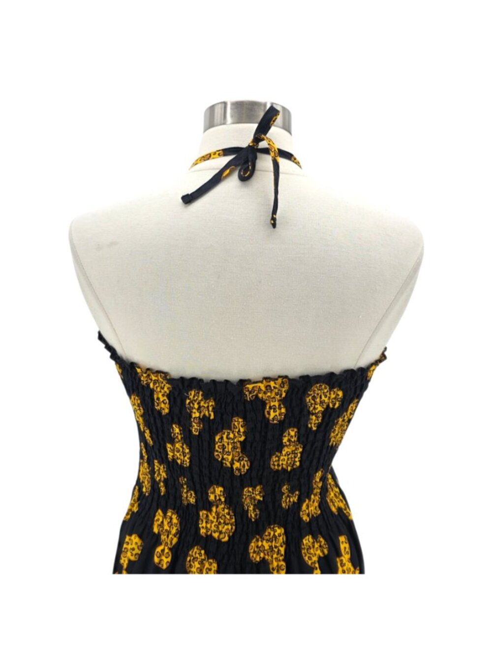 Disney Parks Womens S/M Dress Mickey Mouse Animal Print Halter Smock Sundress - Picture 5 of 8